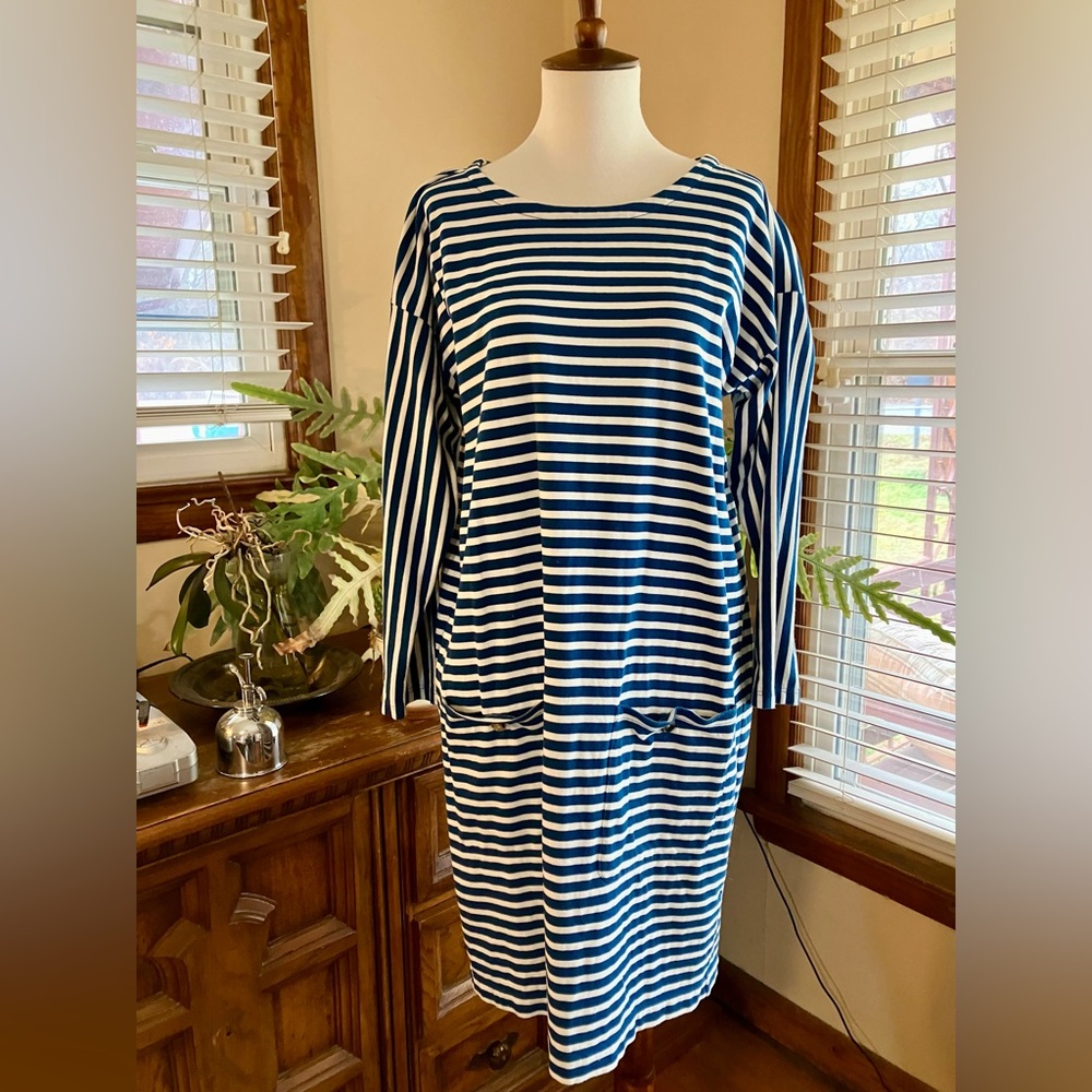 J. Crew Mariner Stripe Cotton Dress Medium